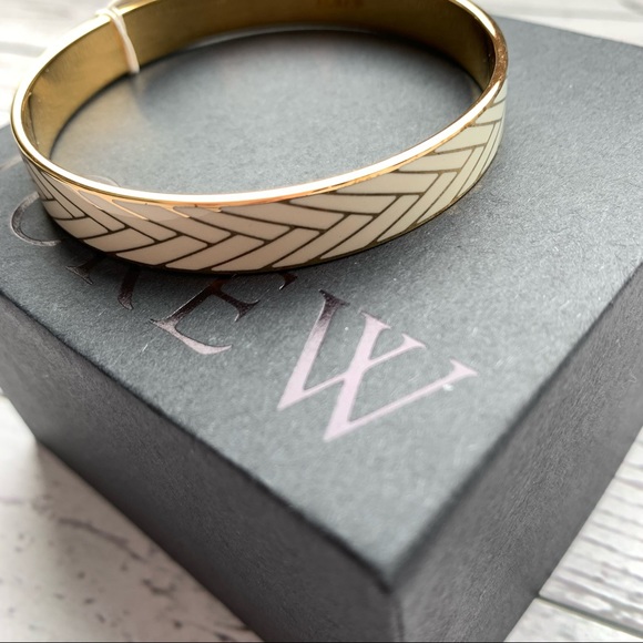 J. Crew Jewelry - 🌟Host Pick🌟 J. CREW Heringbone Enameled Bangle in cream and gold